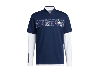 adidas Chest Print Layered Shirt "Collegiate Navy/White"
