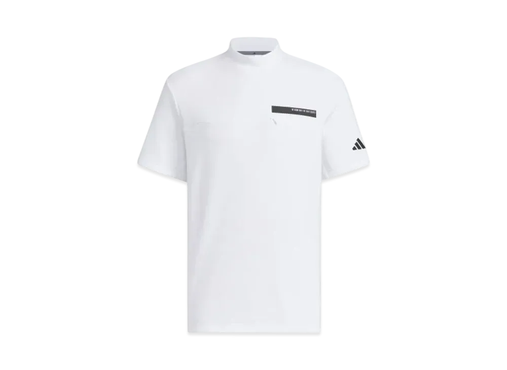 adidas Chest Pocket Mockneck Short Sleeve Shirt "White"