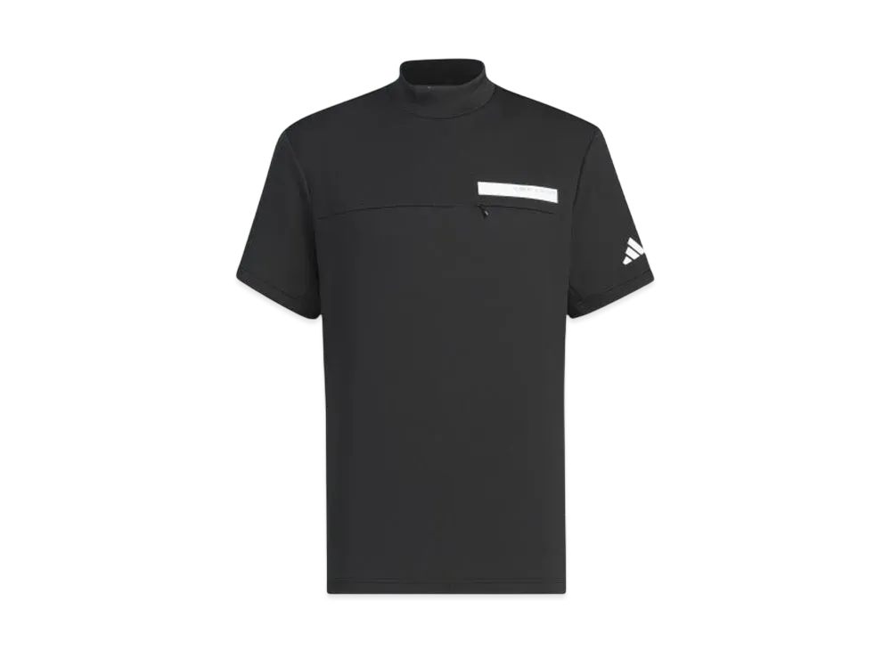 adidas Chest Pocket Mockneck Short Sleeve Shirt "Black"