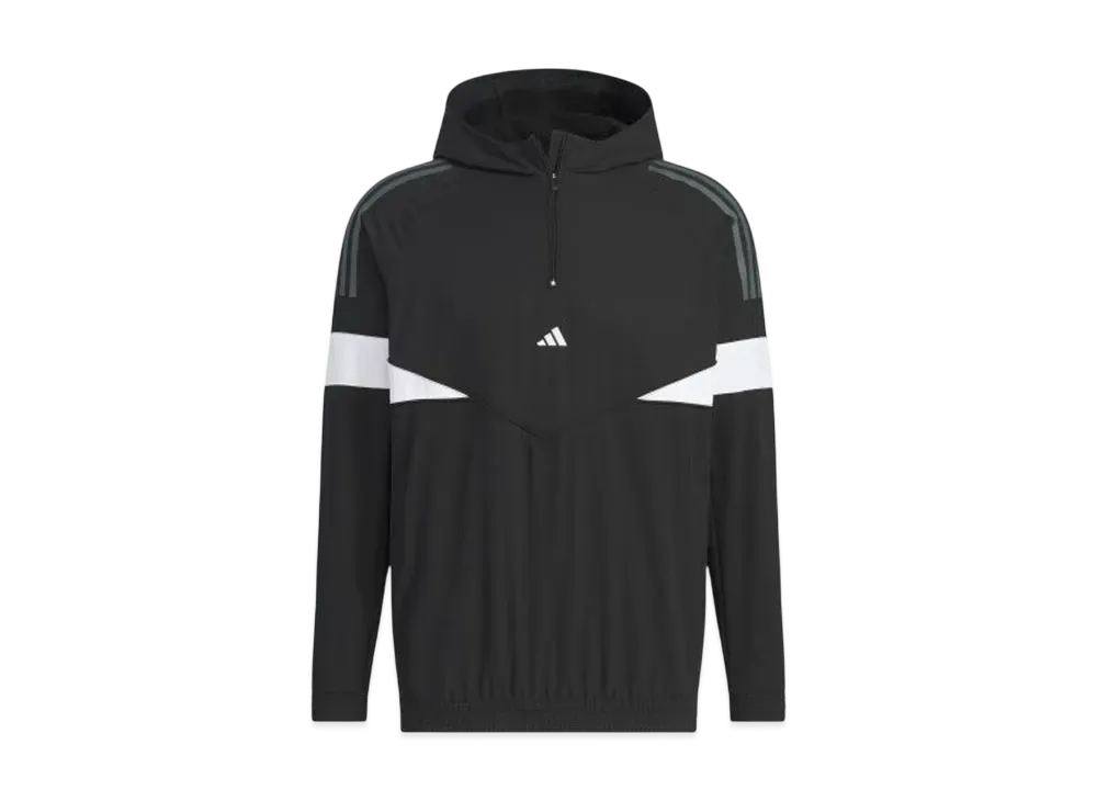 adidas Twist Weave Archive Design Side Zip Half Zip Long Sleeve Hoodie "Black/Black"