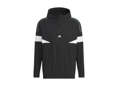 adidas Twist Weave Archive Design Side Zip Half Zip Long Sleeve Hoodie "Black/Black"