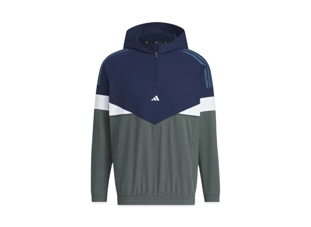 adidas Twist Weave Archive Design Side Zip Half Zip Long Sleeve Hoodie "Collegiate Navy/Legend Ivy"