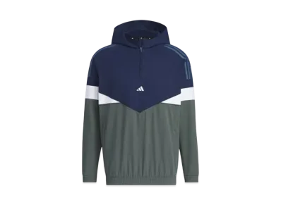 adidas Twist Weave Archive Design Side Zip Half Zip Long Sleeve Hoodie "Collegiate Navy/Legend Ivy"