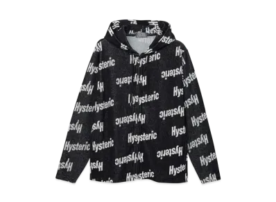 HYSTERIC GLAMOUR Slanted Logo Pattern Hoodie "Black"