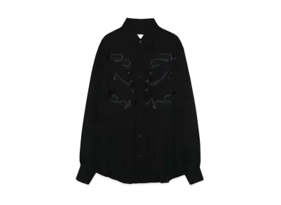 TOGA VIRILIS Acetate twill shirt "BLACK"