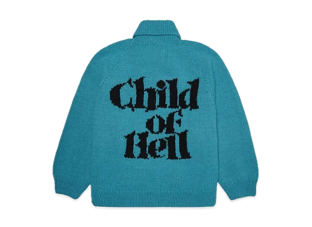 シュプリーム チャイルドオフヘル カウチン セーター "ブルー"