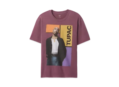 GAP Tupac Graphic T-Shirt "Plum Heather"