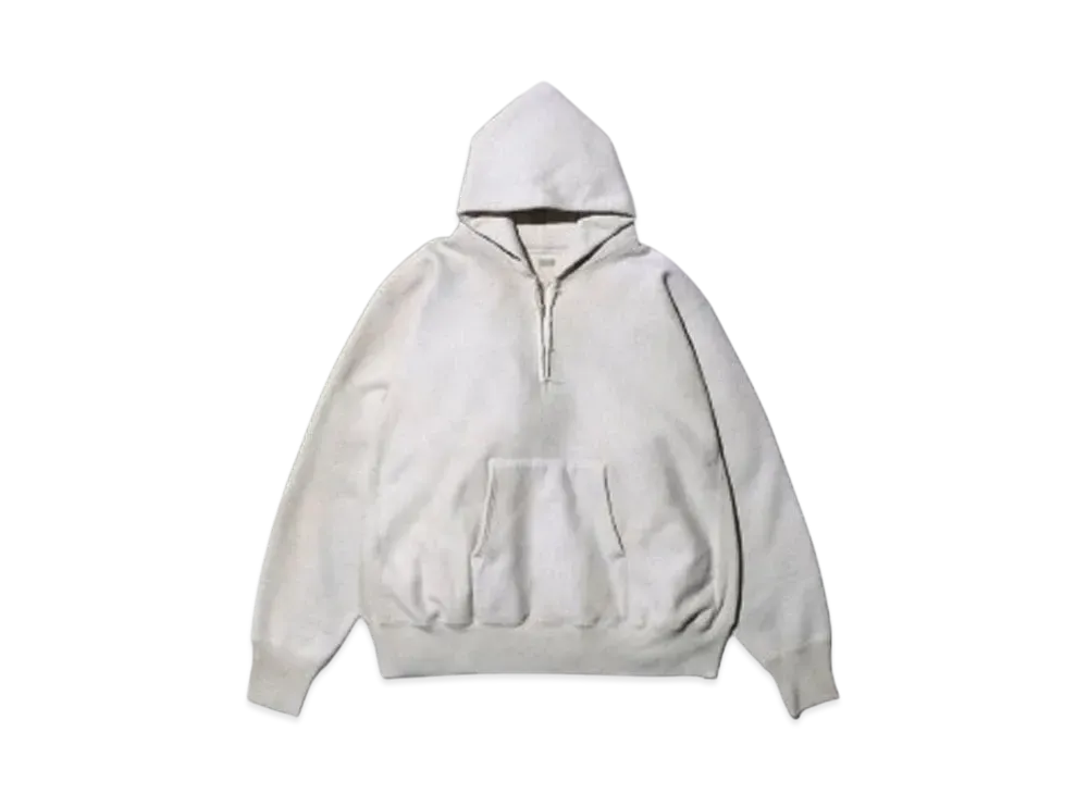 A.PRESSE Vintage Half Zip Sweat Hoodie "Beige"