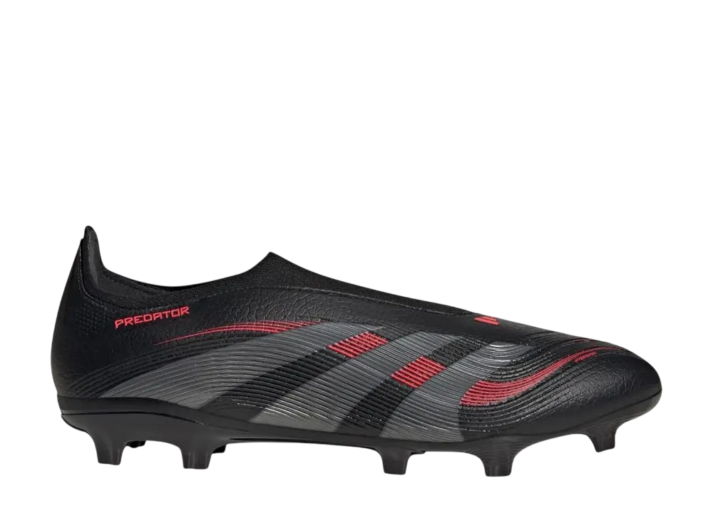 adidas Predator League Laceless FG MG "Core Black/Grey Four/Lucid Red"