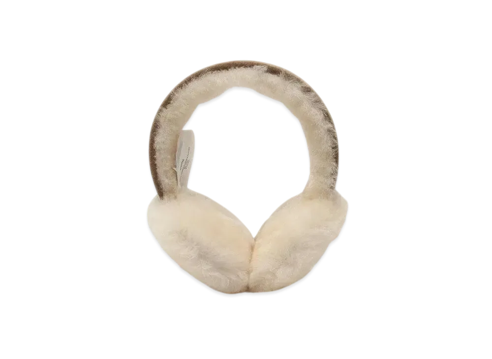 UGG Sheepskin Embroidery Earmuff "Beige"