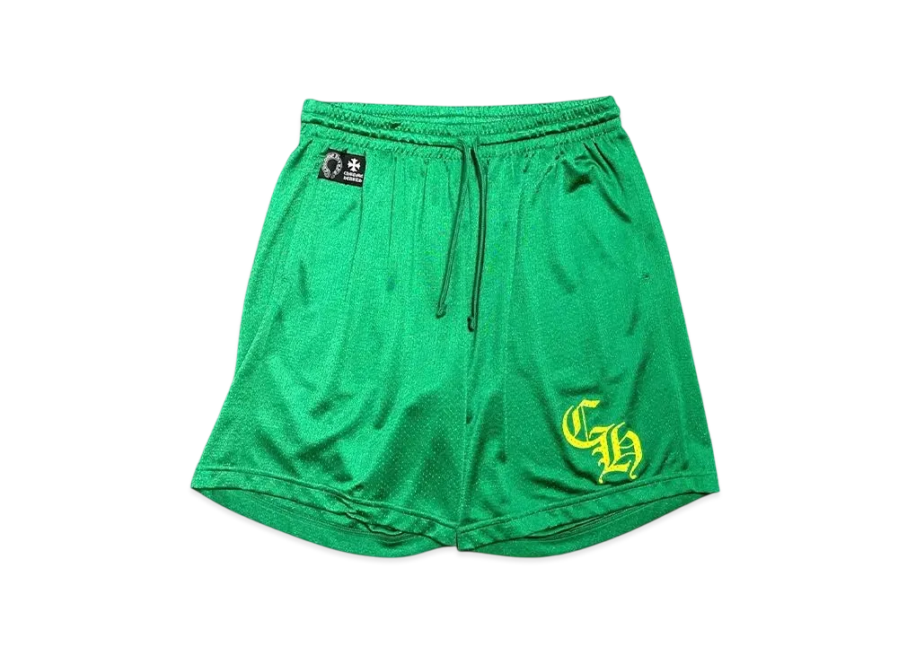 Chrome Hearts Mesh Varsity Shorts CH Print Half Pants "Green"