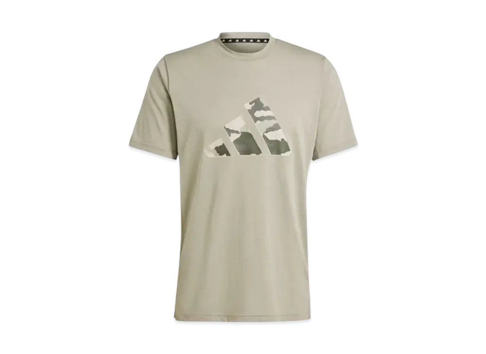 adidas Train Essentials Camo Graphic Logo Short Sleeve T-Shirt "Silver Pebble"