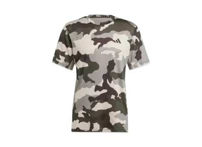 adidas Train Essentials Camo Allover Print Short Sleeve T-shirt "Silver Pebble"