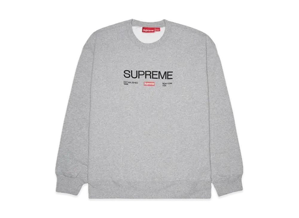 Supreme Established Crewneck "Heather Grey"