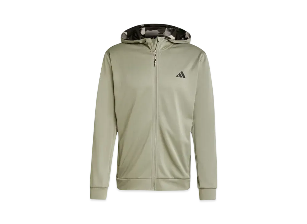 adidas Training Essentials Camo Full Zip Parka "Silver Pebble"
