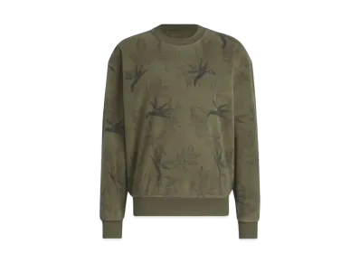 adidas Novelty Print Fleece Long Sleeve Pullover "Olive Strata"