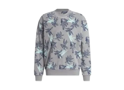 adidas Novelty Print Fleece Long Sleeve Pullover "Grey Three"