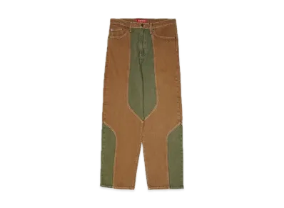 Supreme 2-Tone Paneled Baggy Jean "Brown"