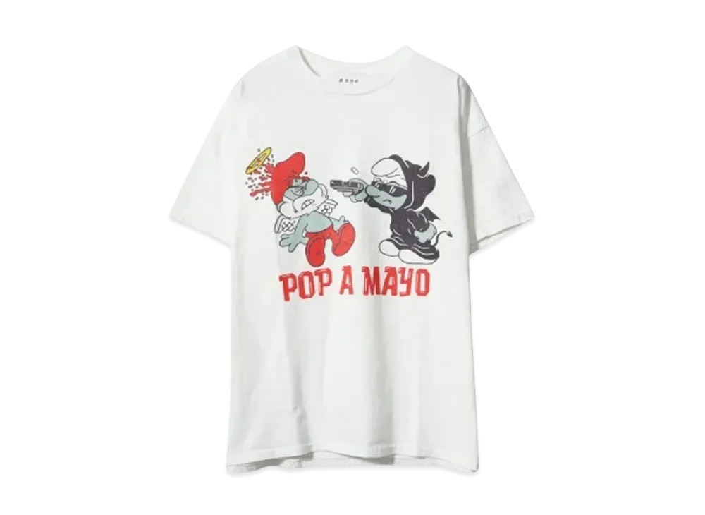 MAYO POP A MAYO PRINT SHORT SLEEVE TEE "WHITE"