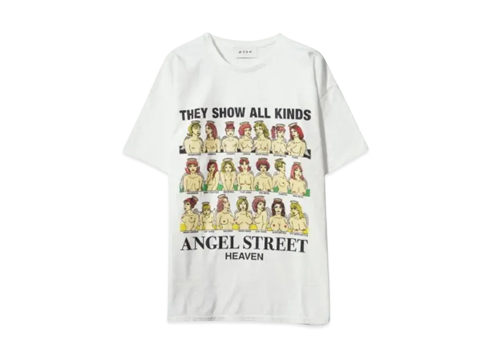 MAYO ANGEL STREET PRINT SHORT SLEEVE TEE "WHITE"