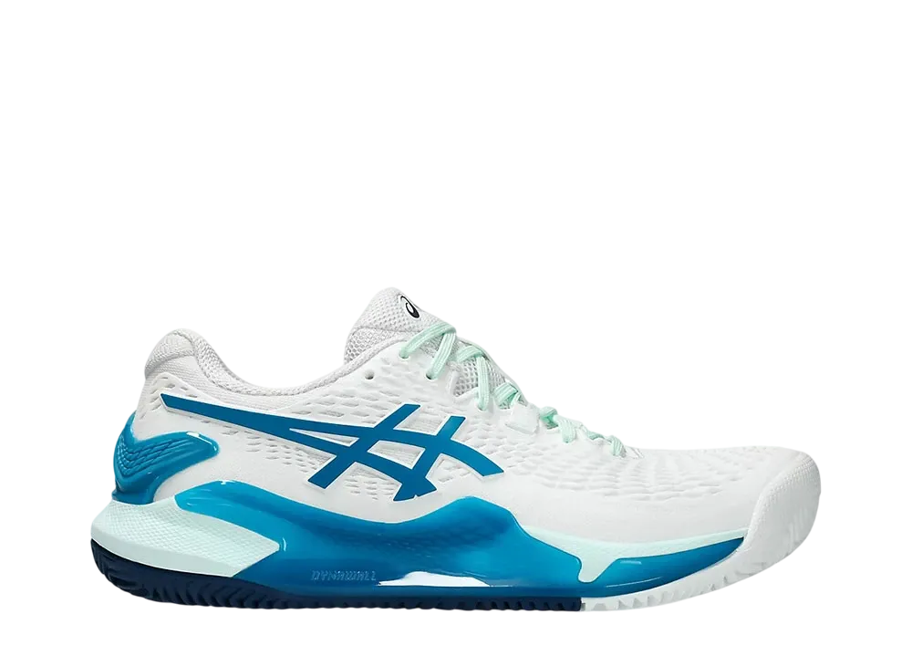 アシックス ウィメンズ ゲルレゾリューション9 クレイ "ホワイト/ティールブルー"