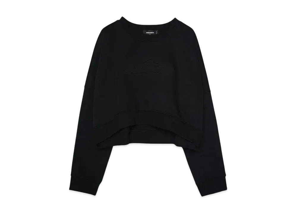 DSQUARED2 Onion Cropped Fit Crewneck "BLACK"