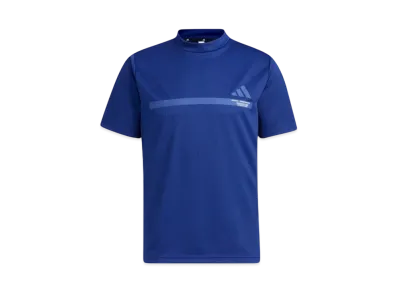 adidas Big Adidas Logo Short Sleeve Mock Neck Shirt "Victory Blue"