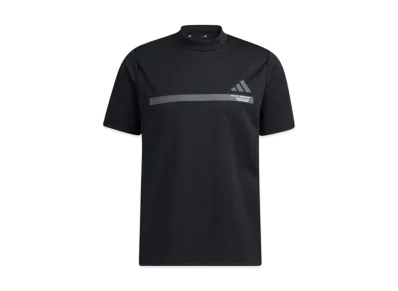 adidas Big Adidas Logo Short Sleeve Mock Neck Shirt "Black"