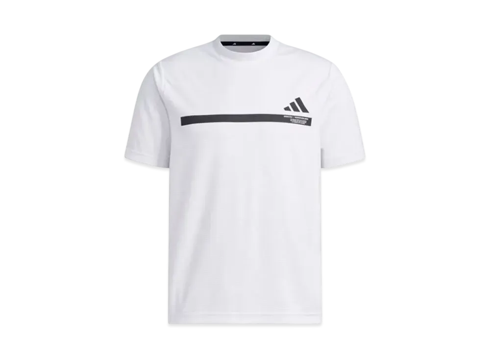 adidas Big Adidas Logo Short Sleeve Mock Neck Shirt "White"