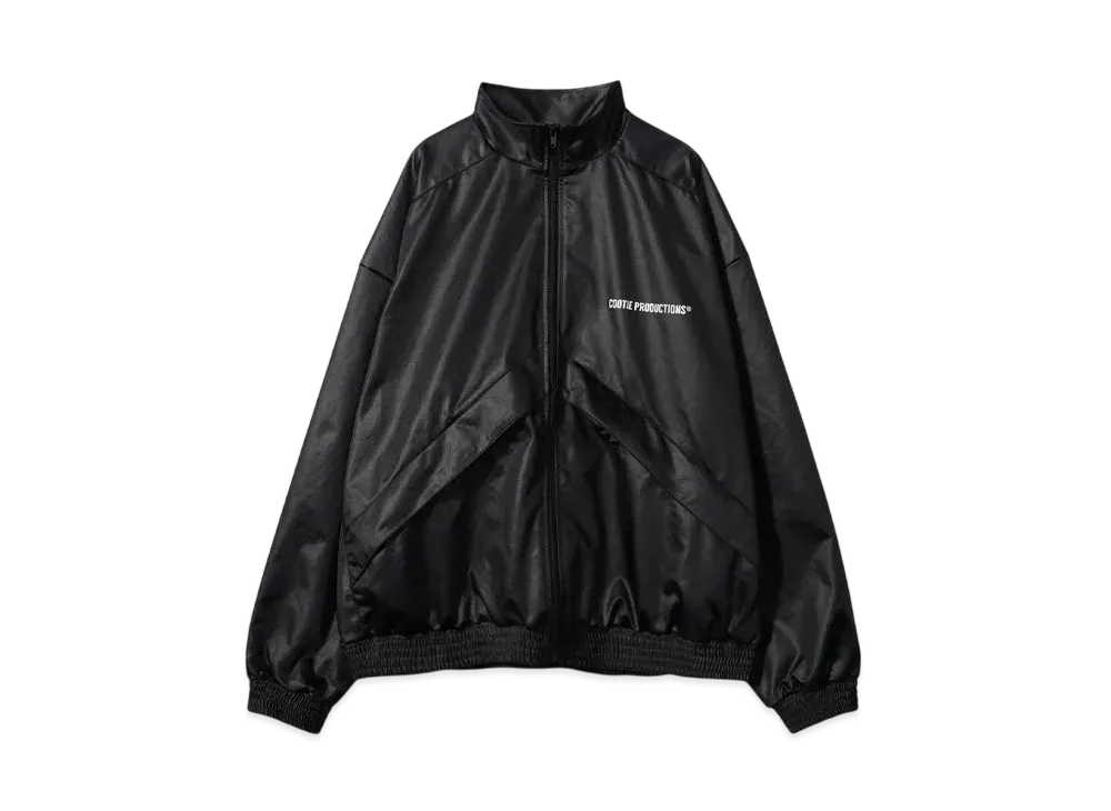 COOTIE PRODUCTIONS Damp Coated Satin Track Jacket "BLACK"