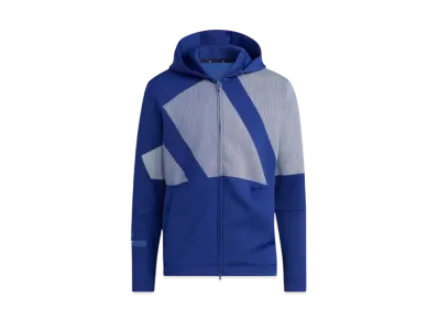 adidas Big Adidas Logo Cardboard Knit Long Sleeve Full Zip Hoodie "Victory Blue"