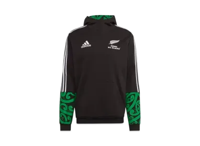 adidas Maori All Blacks Rugby Three Stripes Full Zip Parka "Black/Team Green"