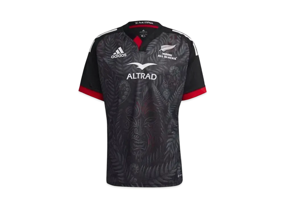 adidas Maori All Blacks Rugby Replica Home Uniform "Black/White/Scarlet"