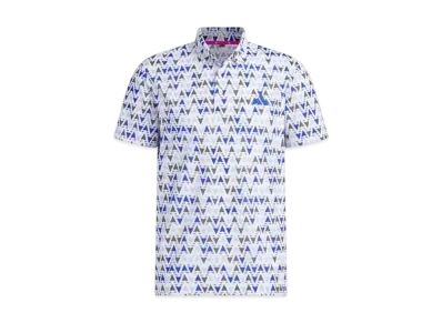 adidas Multicolor Print Short Sleeve Button Down Shirt "Blue Dawn"