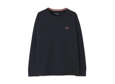 Paul Smith Womens Swirl Heart Long Sleeve T-Shirt "Navy"