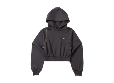 HTH 2way shoulder zip hoodie "CHARCOAL"