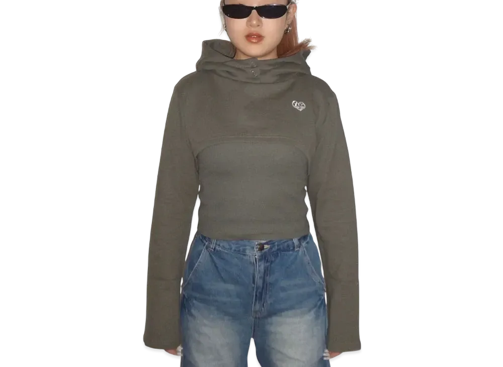 HTH layered hoodie "KHAKI"