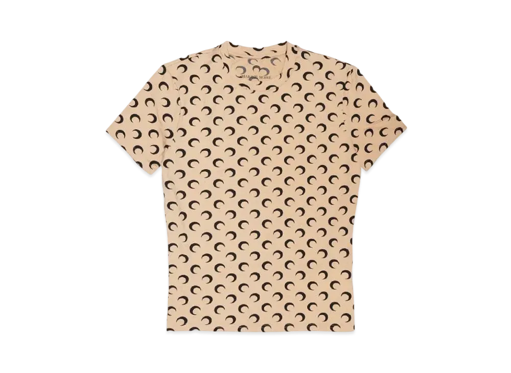 Marine serre RECYCLED MOON JERSEY SS SHORT SLEEVES TOP "TAN"