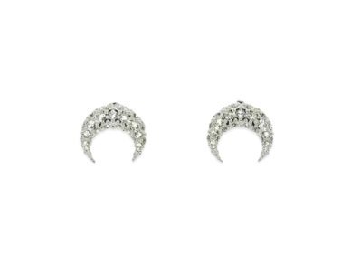 Marine serre RHINESTONE SILVER PLATED MOON STUDS "SHINY SILVER"