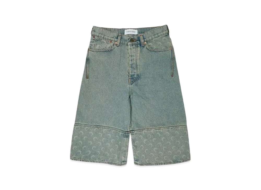 Marine serre MOON LASER DENIM BERMUDAS "LIGHT BEIGE"