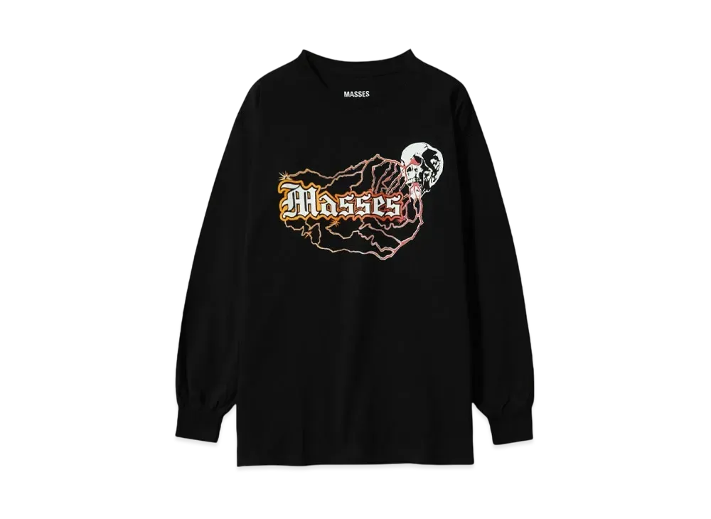 MASSES T-SHIRT L/S SKULL THUNDER "BLACK"
