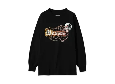 MASSES T-SHIRT L/S SKULL THUNDER "BLACK"