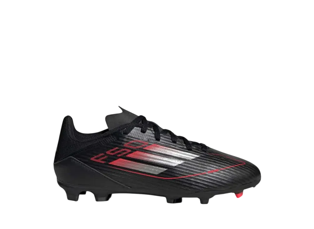 adidas GS F50 League Firm/Multi-Ground Cleats "Core Black/Iron Metallic/Lucid Red"