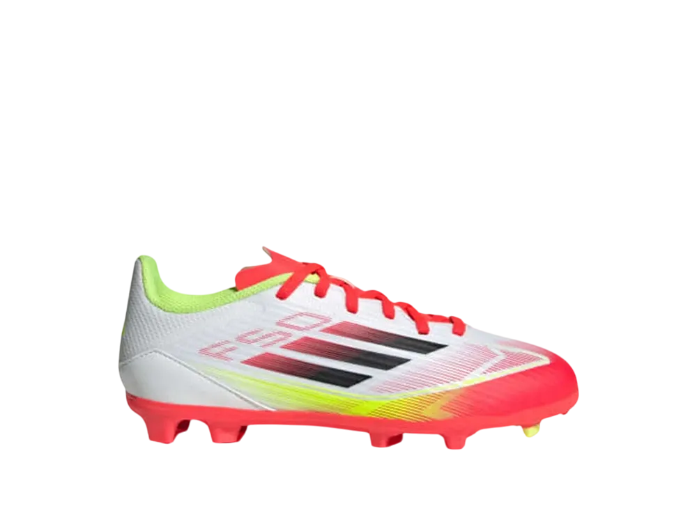 アディダス GS F50 リーグ ファーム/マルチグラウンド スパイク "クラウドホワイト/コアブラック/ソーラーイエロー" (キッズ)