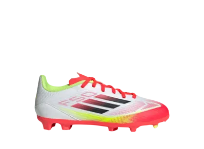adidas GS F50 League Firm/Multi-Ground Cleats "Cloud White/Core Black/Solar Yellow"