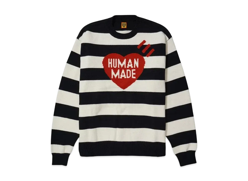 HUMAN MADE ネイビー ハートプリント ニットセーター 【公式通販】