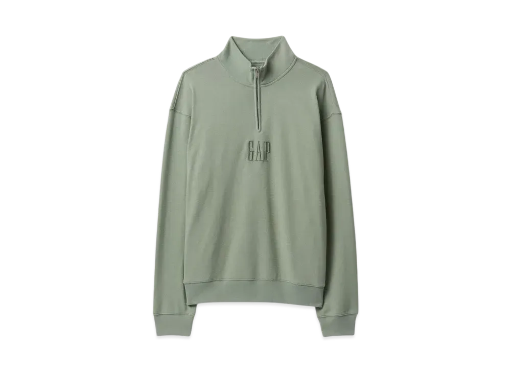 GAP Vintage Soft Half Zip Up Sweat Trainer "Gasoline Green"