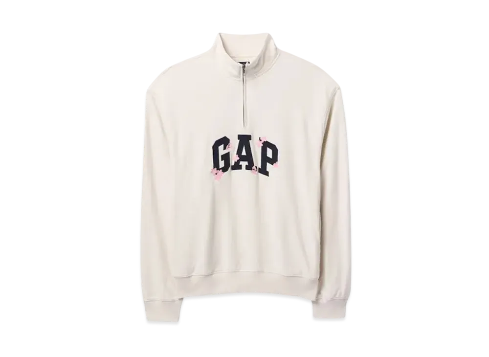 GAP Sakura Vintage Soft Gap Logo Half Zip Pullover "Curl Stone"