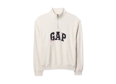 GAP Sakura Vintage Soft Gap Logo Half Zip Pullover "Curl Stone"