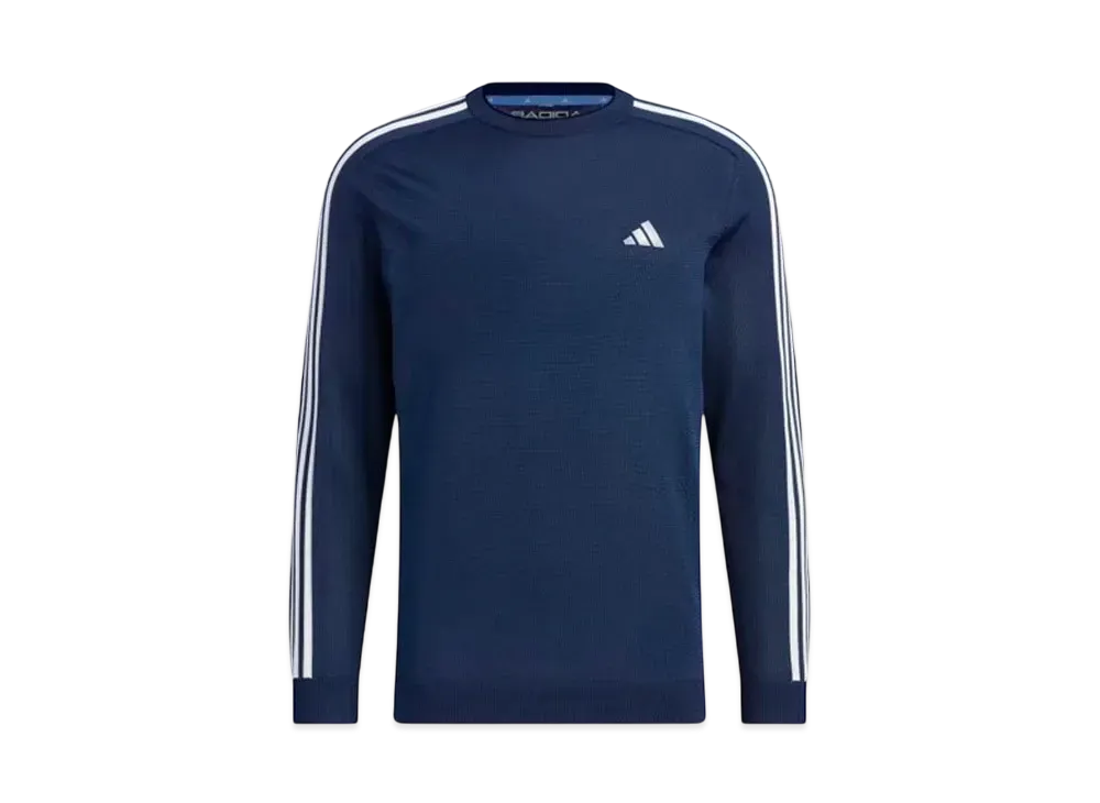 adidas Lightweight 3-Stripes Long Sleeve Crew Neck Sweater "Collegiate Navy"